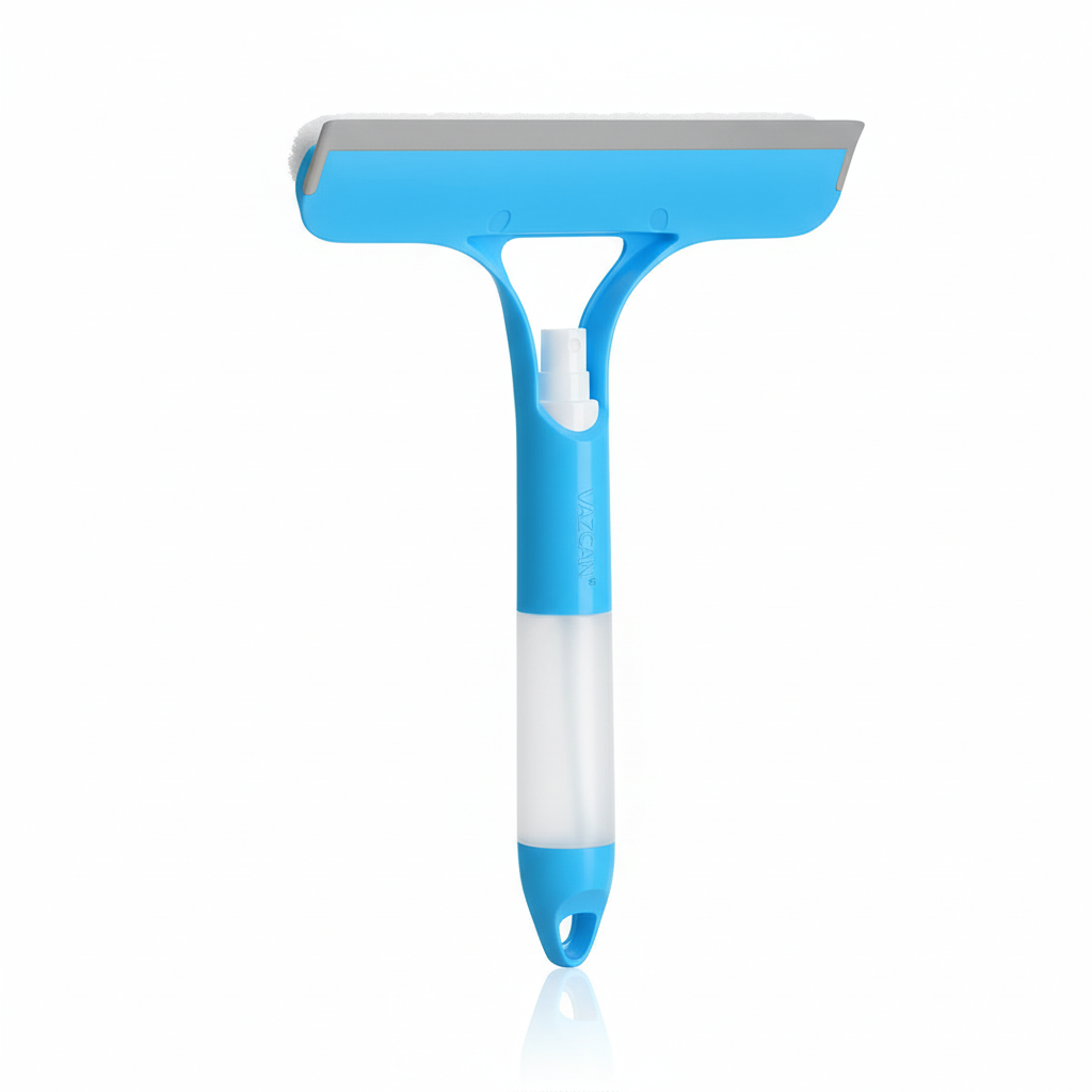 VAZCAN® 2-in-1 Squeegee – Integrated Spray and Cleaner, Ergonomic Design, Ideal for Windows, Screens and More
