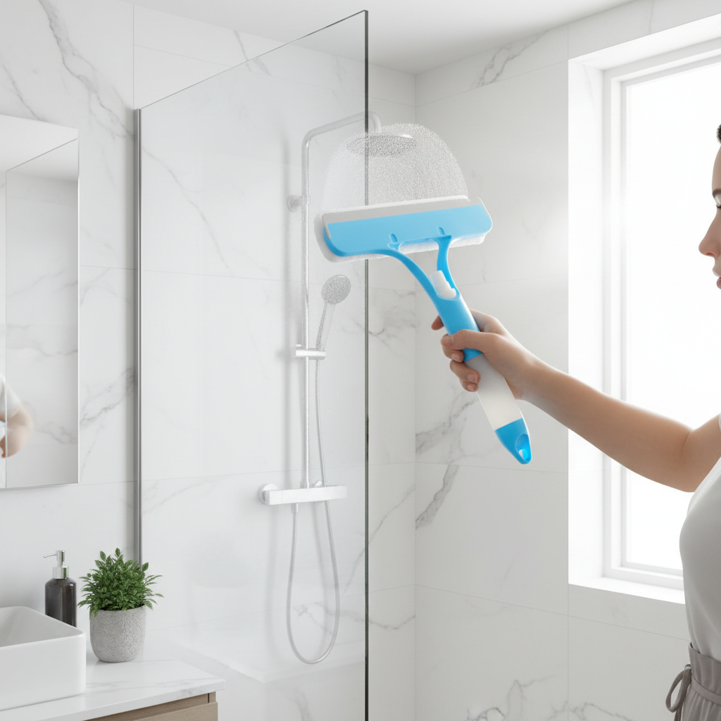 VAZCAN® 2-in-1 Squeegee – Integrated Spray and Cleaner, Ergonomic Design, Ideal for Windows, Screens and More