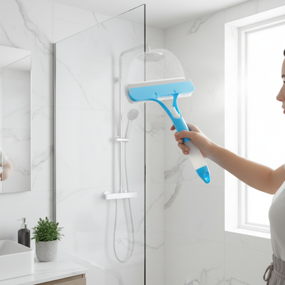 VAZCAN® 2-in-1 Squeegee – Integrated Spray and Cleaner, Ergonomic Design, Ideal for Windows, Screens and More